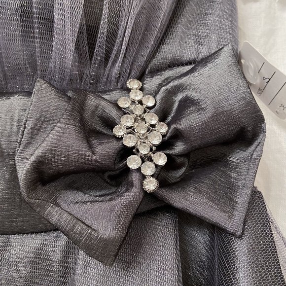 NWT Elegant Satin Formal Mini Dress, Strapless - Picture 6 of 8